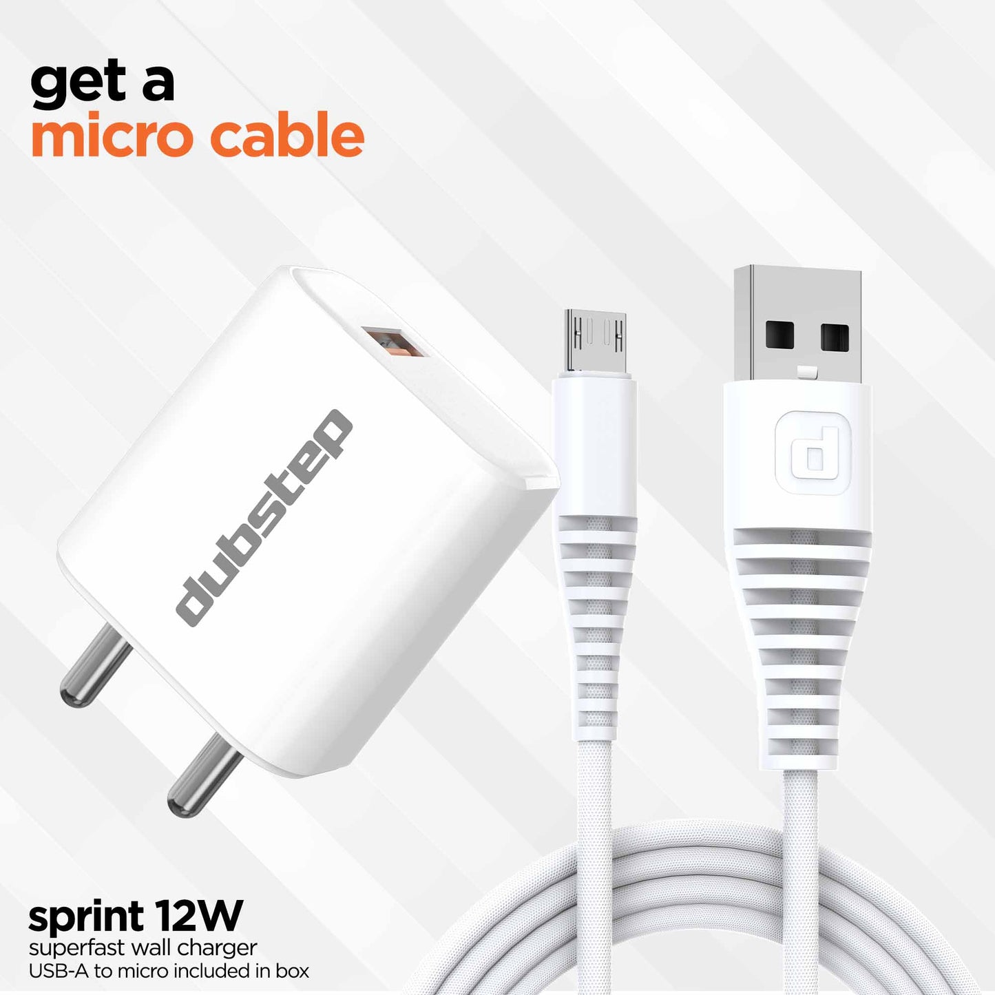 Sprint 12W 2.4A Fast Charger with Cable (Micro USB to USB-A)