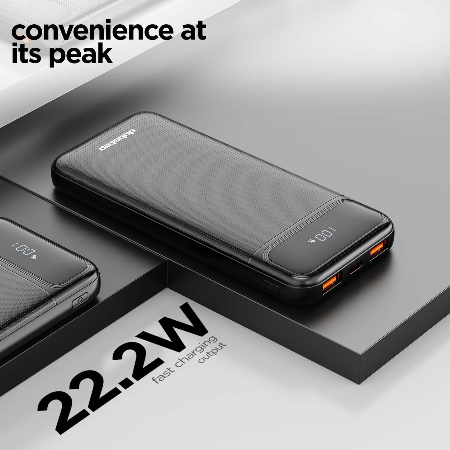 Powerblitz X2 multi-device charging powerbank with dual USB port & type-C